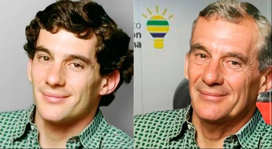E este é o resultado do trabalho de Hidreley Diao, artista digital que vem apresentando as versões envelhecidas de muitas personalidades que já se foram. Portanto, o Ayrton Senna sessentão foi reproduzido por dois artistas visuais, que lidam com tecnologia.